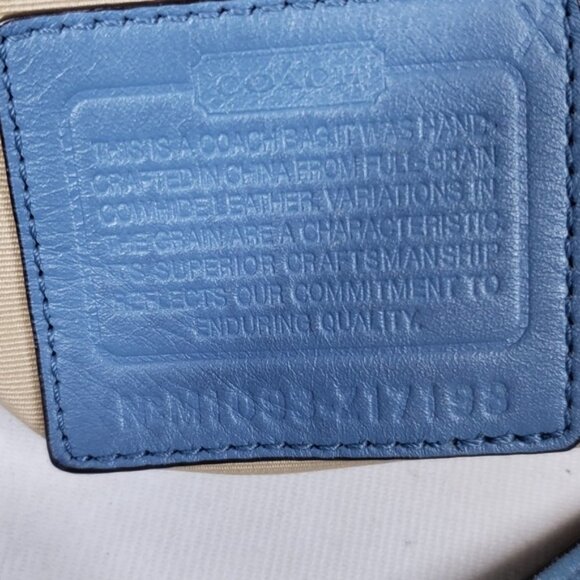 COPY - Coach Blue Leather Shoulder Bag Satchel Silver Hardware Single Strap Lin… - Picture 6 of 16